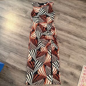 Taylor Geometric Side Cinched Sleeveless Dress